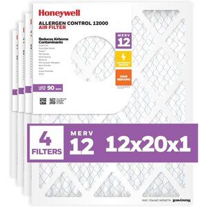 Honeywell MERV 12 Air Filters 4-Pack Furnace AC HVAC Allergen Filter - USA Made
